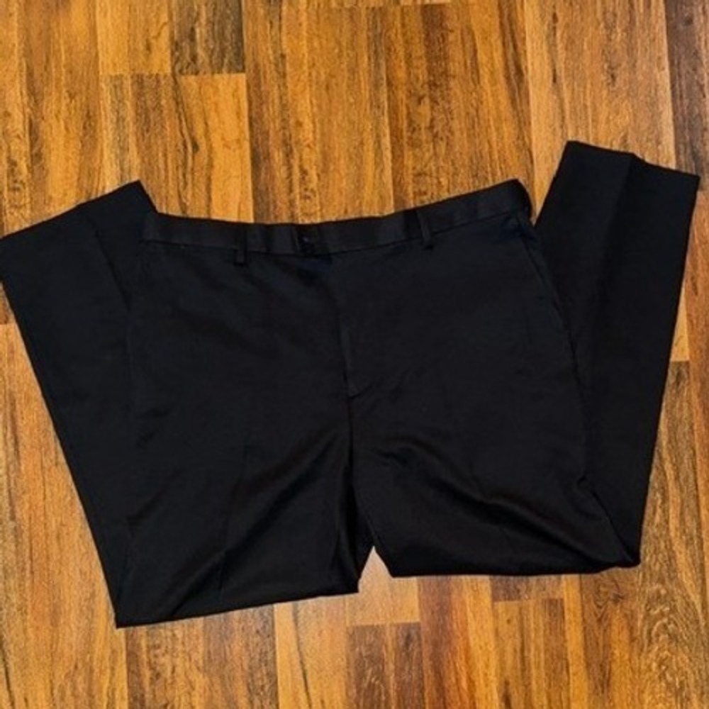 Saddlebred Mens Comfort Waist Straight Fit Dress Pants Black 40W x 32L NWT